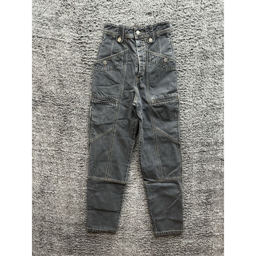 ISABEL MARANT Gray High Rise Neko Trouser Jeans Pants Size 34 (24x30)